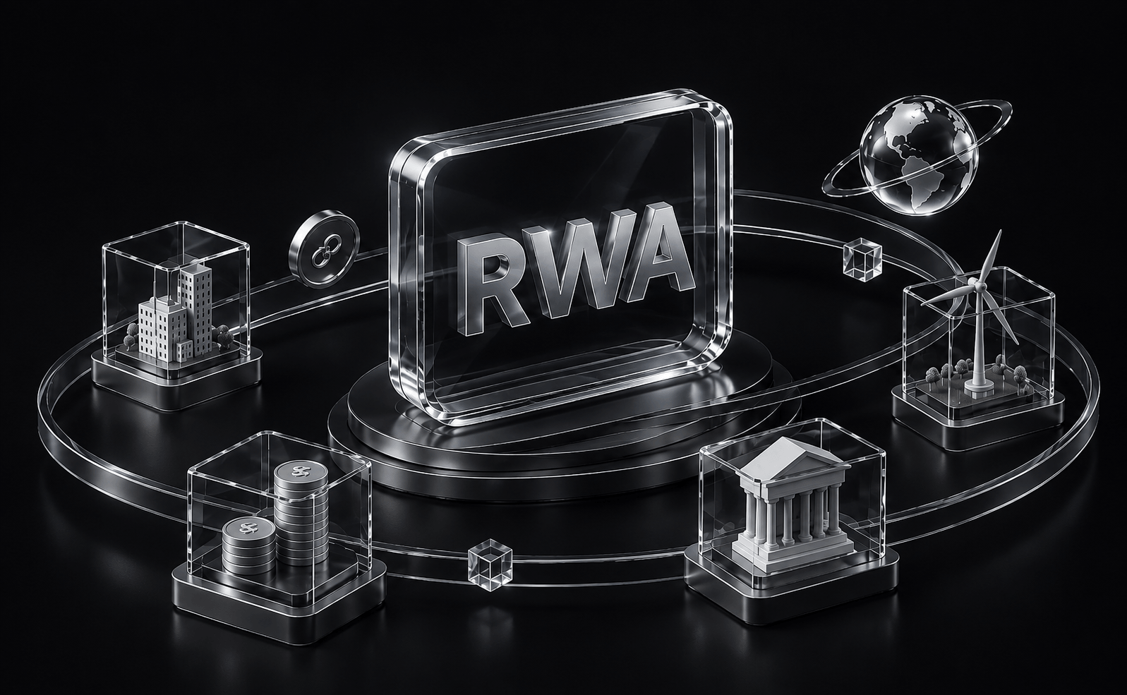 RWA ecosystem model featuring enterprise, energy, banking, and digital assets